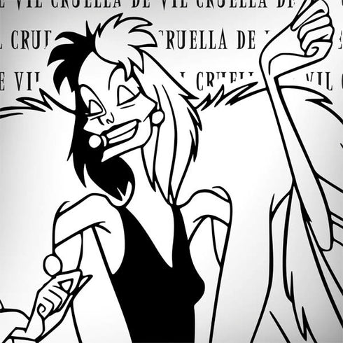 Disney Villains Cruella de Vil Black and White MacBook Skins